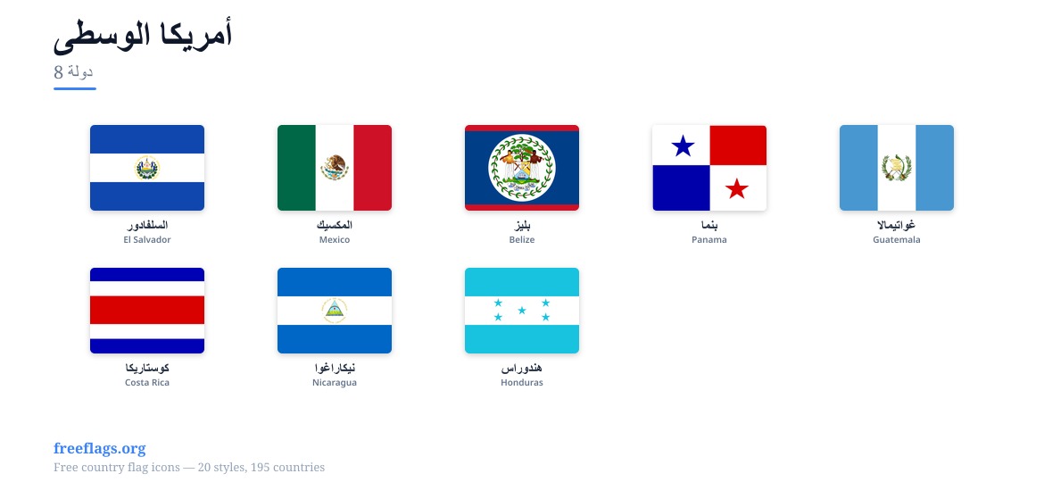 أمريكا الوسطى أعلام الأعضاء