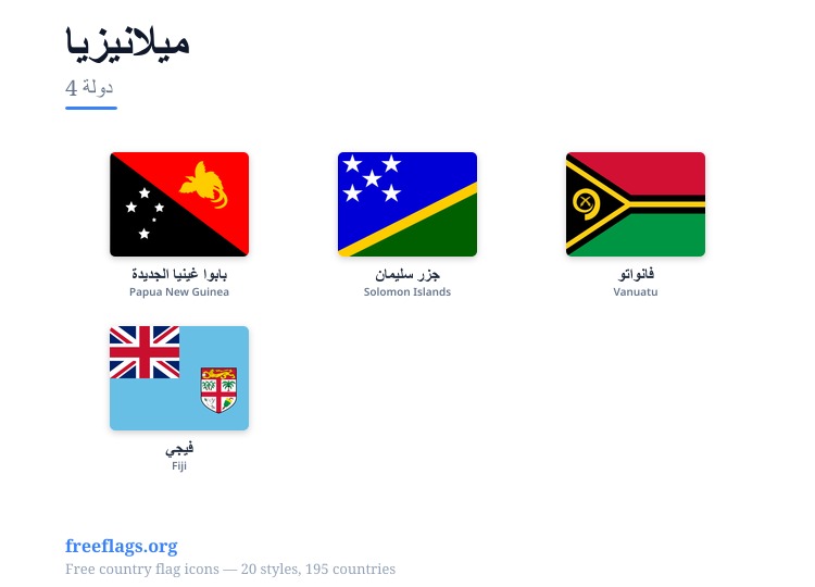 ميلانيزيا أعلام الأعضاء