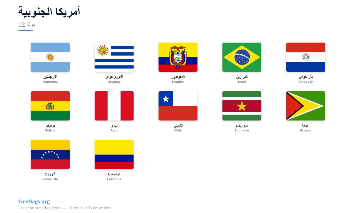 أمريكا الجنوبية أعلام الأعضاء