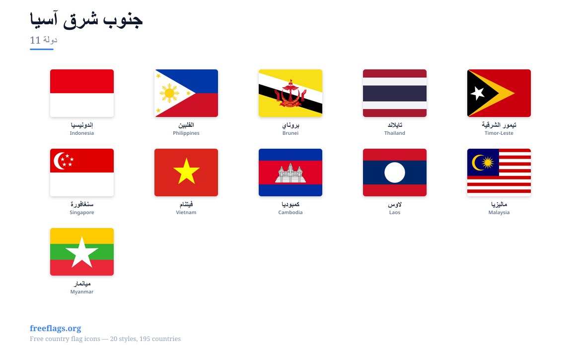 جنوب شرق آسيا أعلام الأعضاء