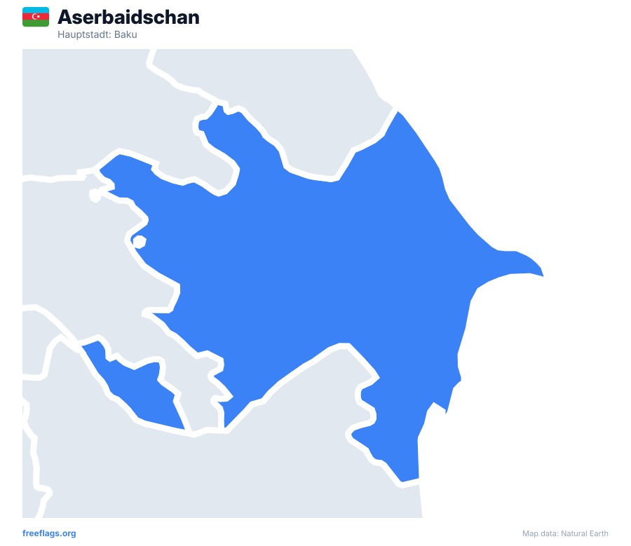 Aserbaidschan map poster