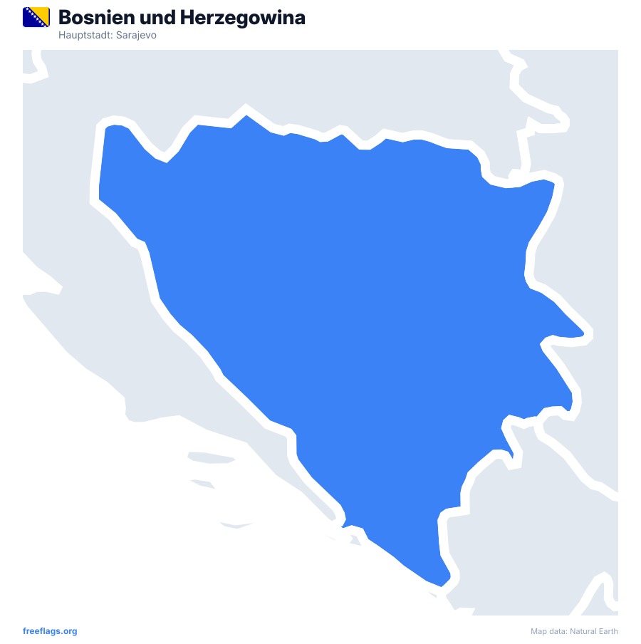 Bosnien und Herzegowina map poster