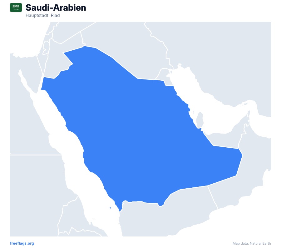Saudi-Arabien map poster