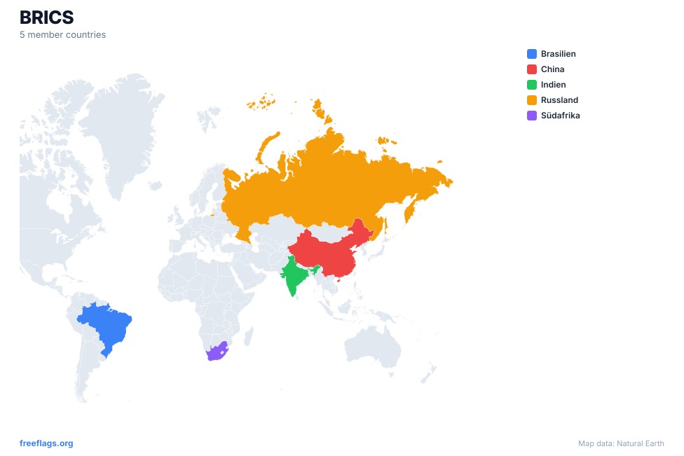 BRICS Regionalkarte