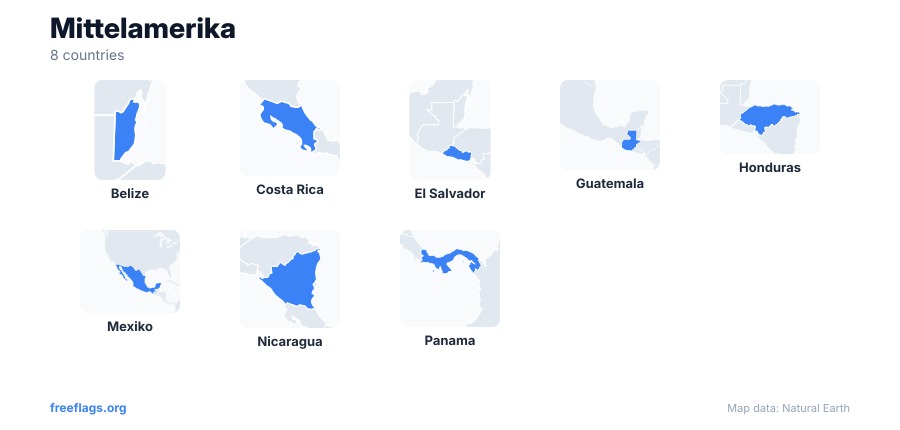 Mittelamerika Länderformen
