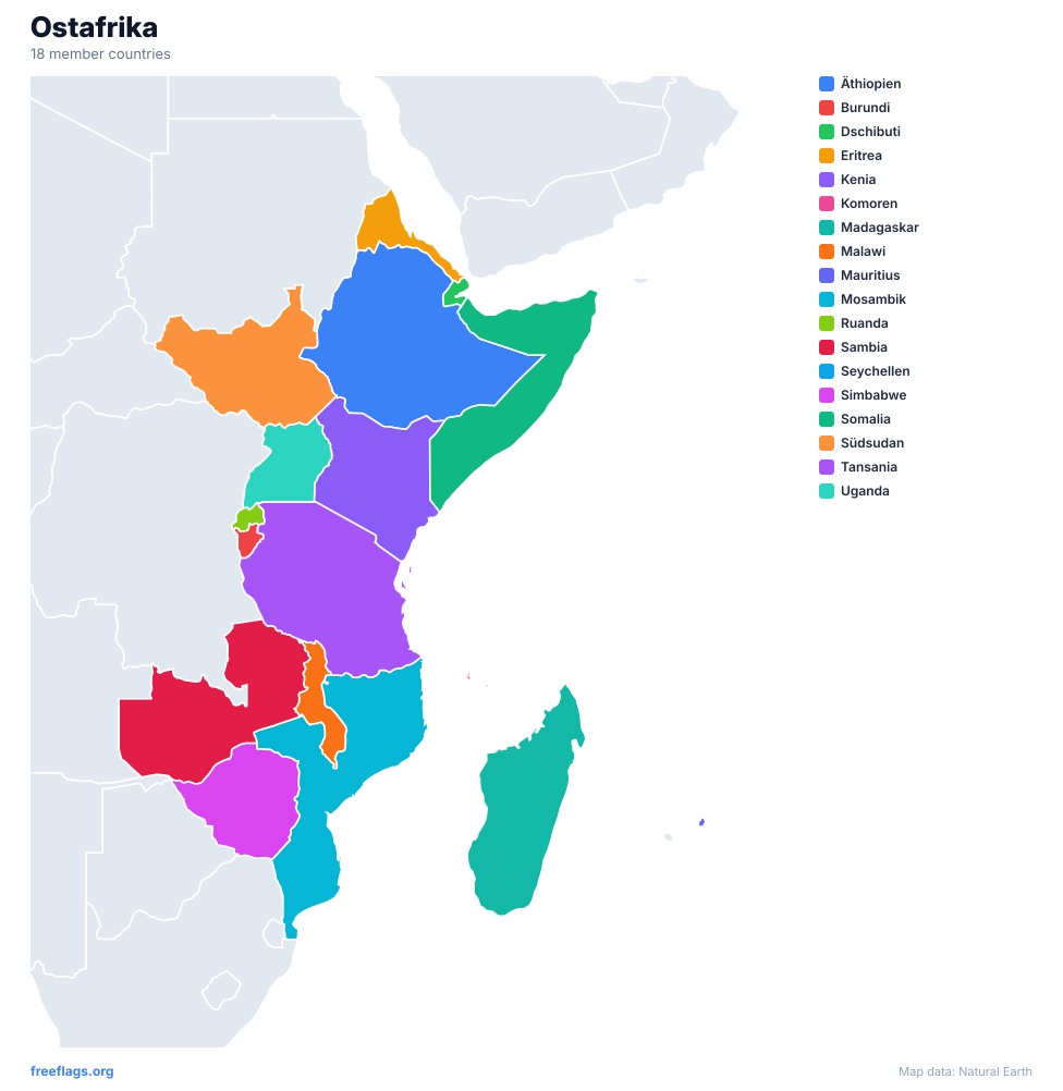 Ostafrika Regionalkarte