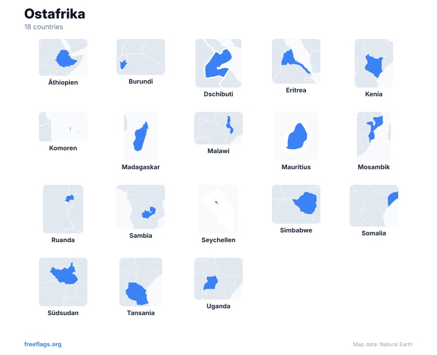 Ostafrika Länderformen