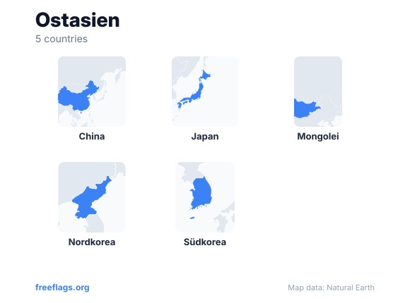 Ostasien Länderformen