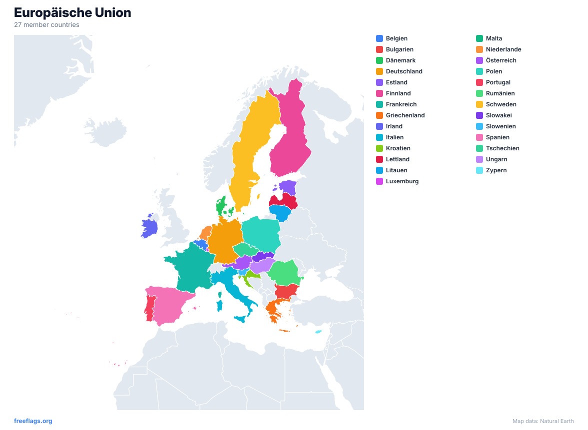 Europäische Union Regionalkarte