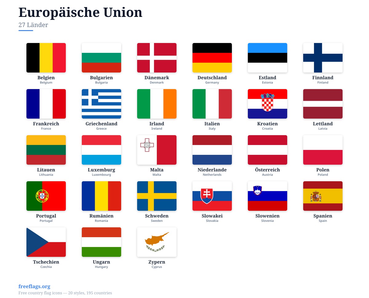 Europäische Union Flaggen