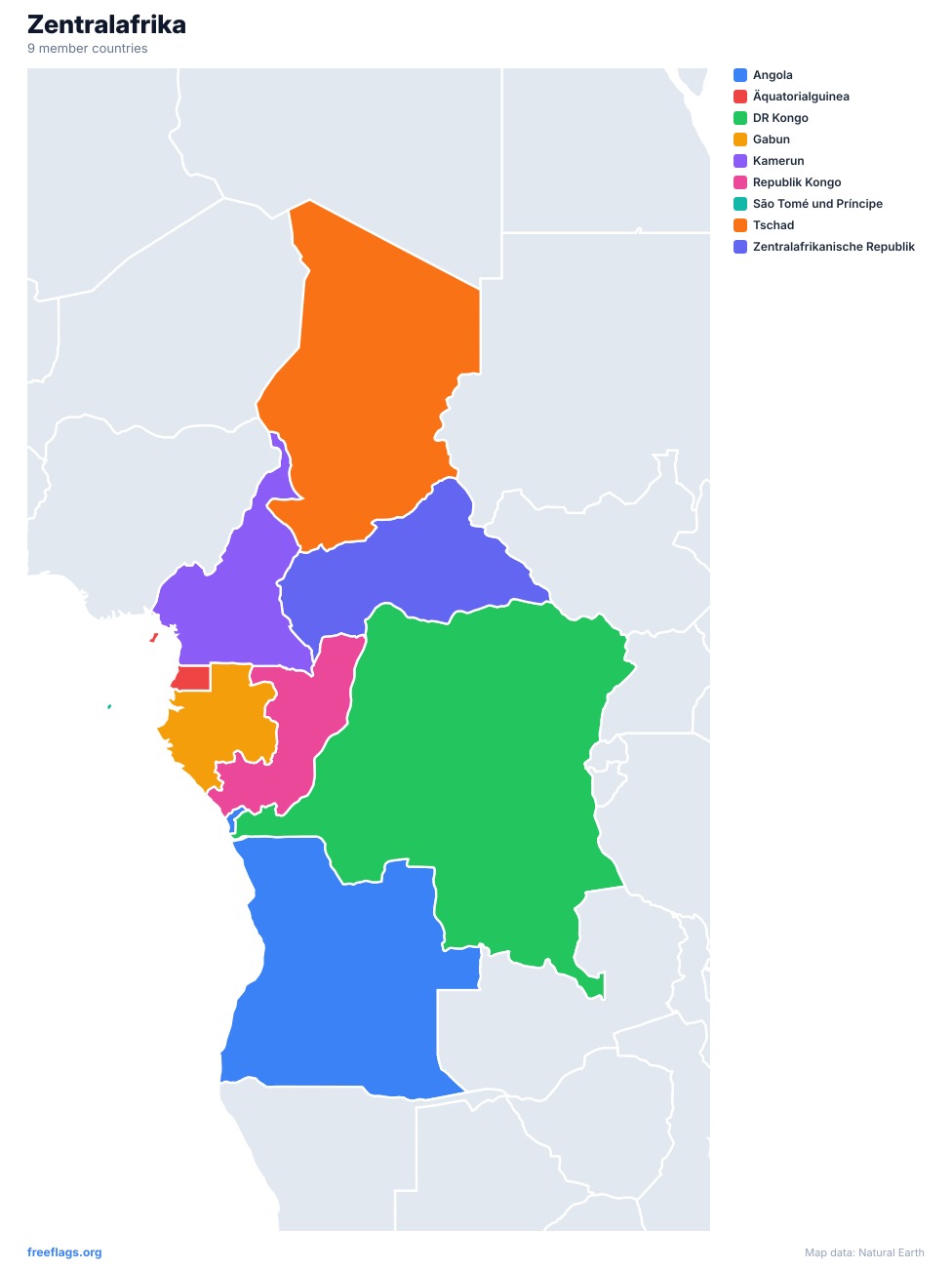 Zentralafrika Regionalkarte