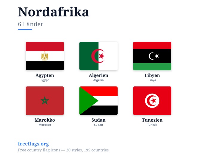 Nordafrika Flaggen