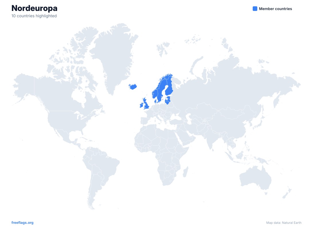 Nordeuropa Weltkarte