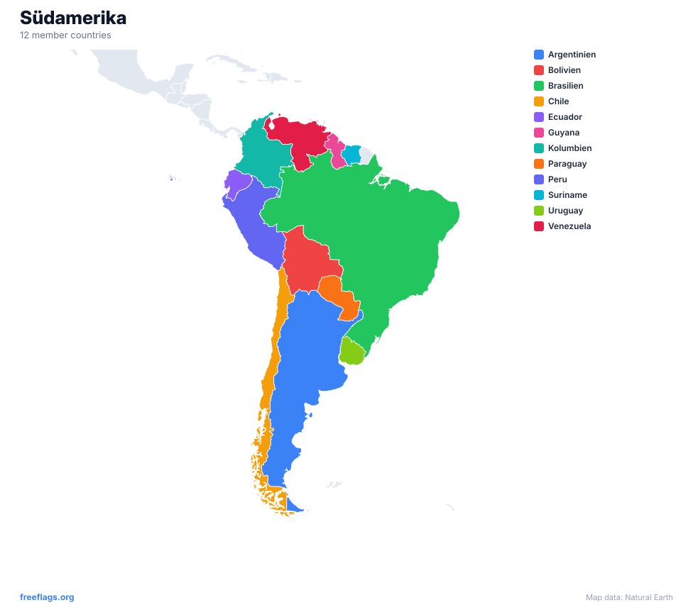 Südamerika Regionalkarte