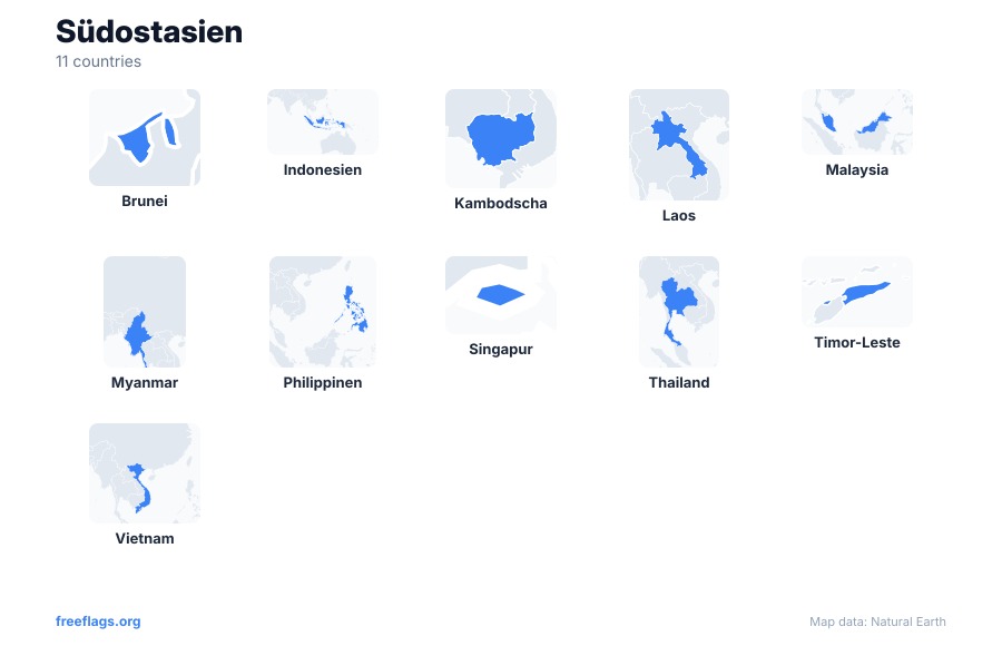 Südostasien Länderformen