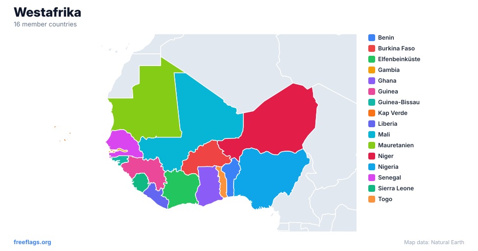 Westafrika Regionalkarte