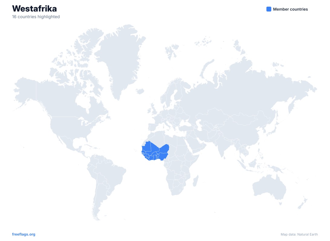 Westafrika Weltkarte