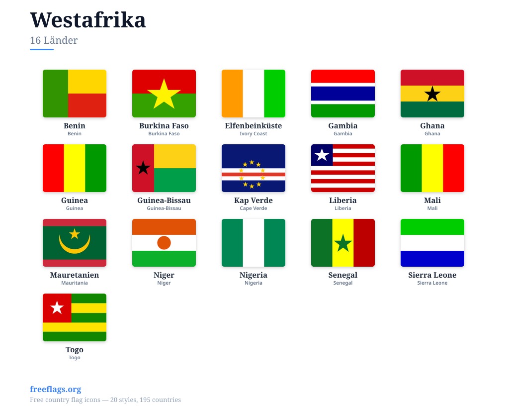 Westafrika Flaggen