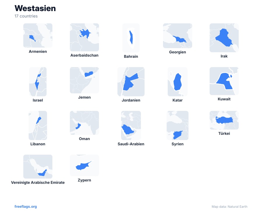 Westasien Länderformen