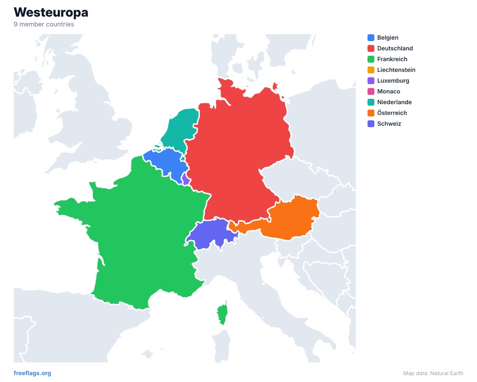 Westeuropa Regionalkarte