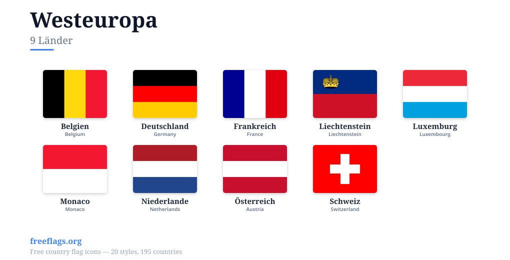 Westeuropa Flaggen
