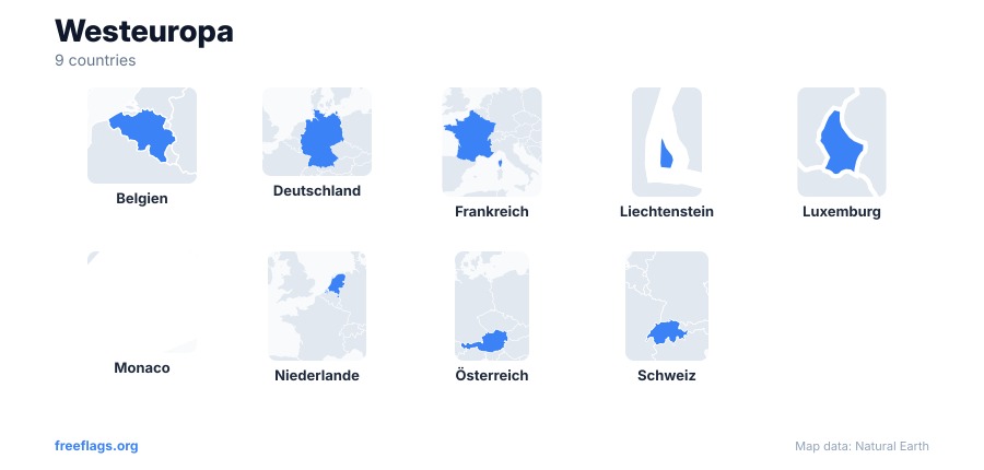 Westeuropa Länderformen
