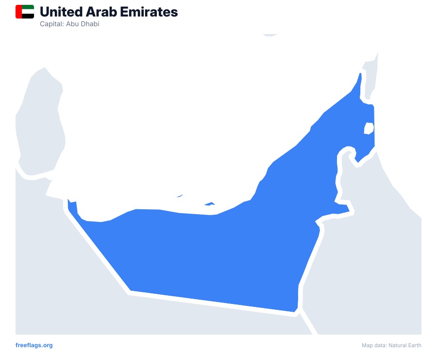 United Arab Emirates map poster