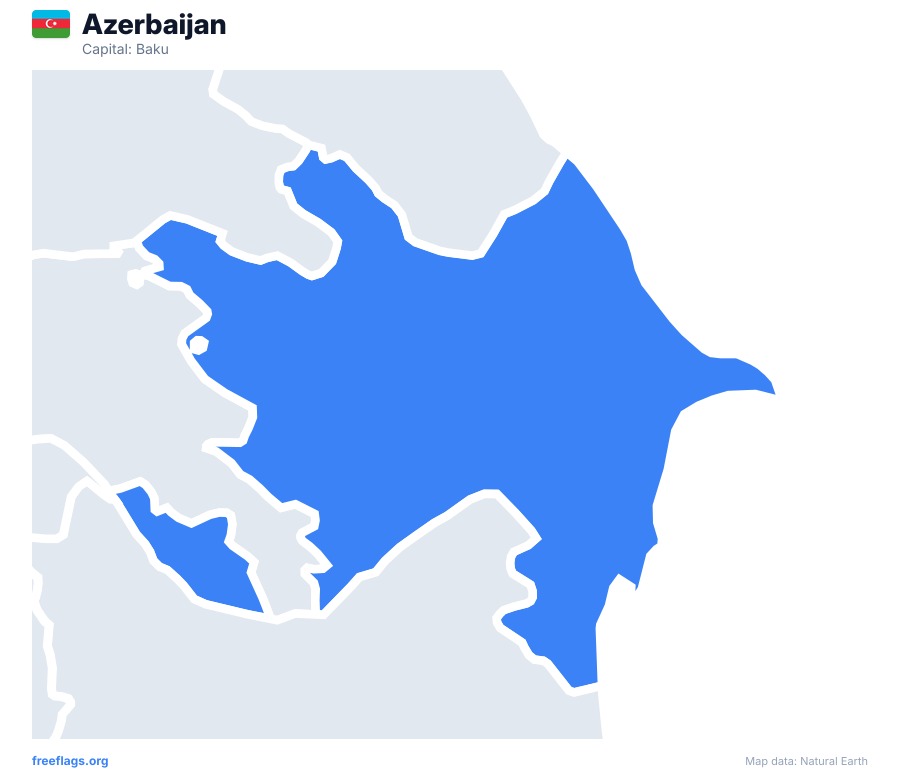 Azerbaijan map poster