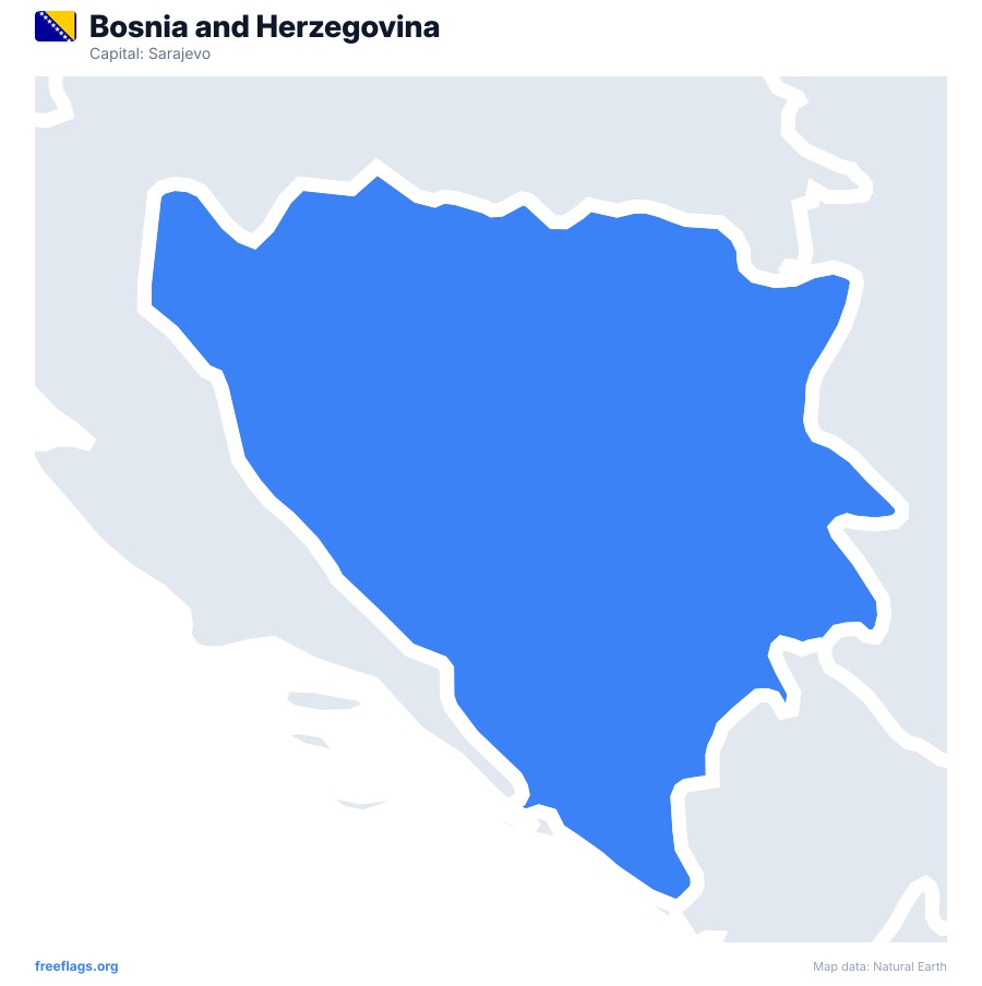 Bosnia and Herzegovina map poster