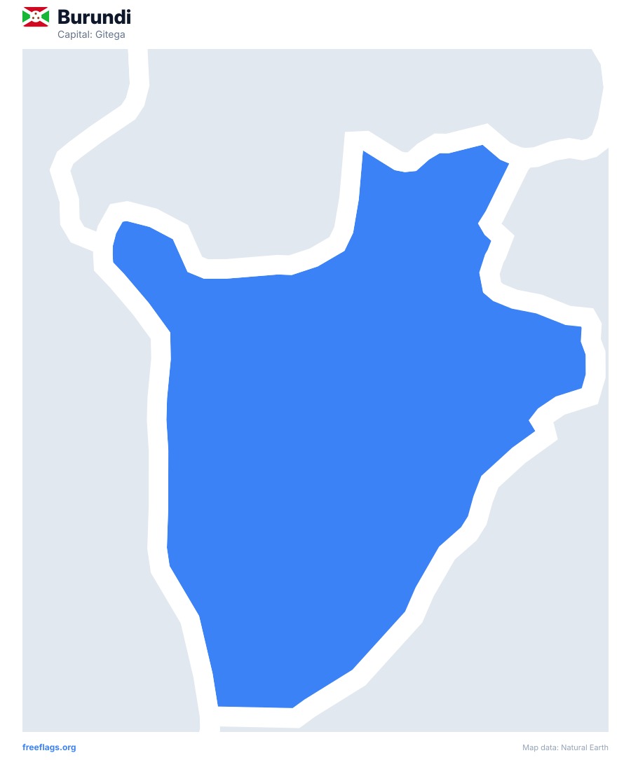 Burundi map poster