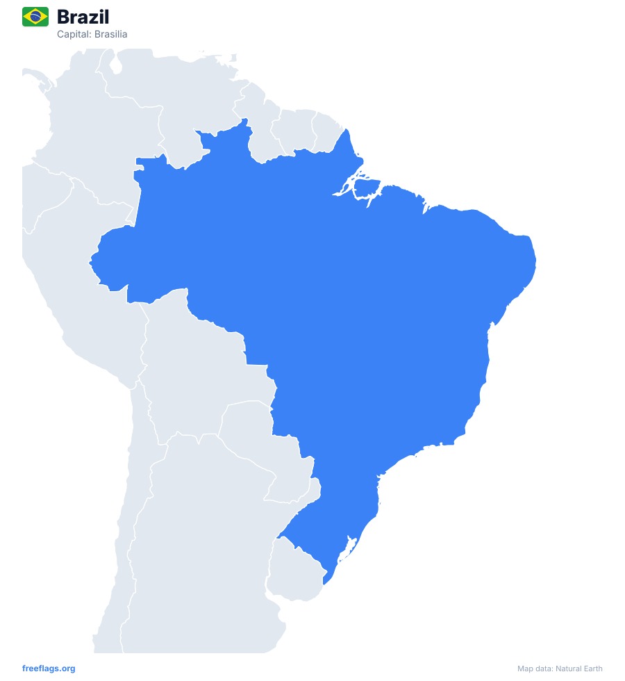 Brazil map poster