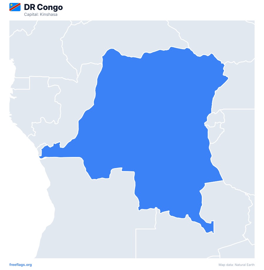 DR Congo map poster