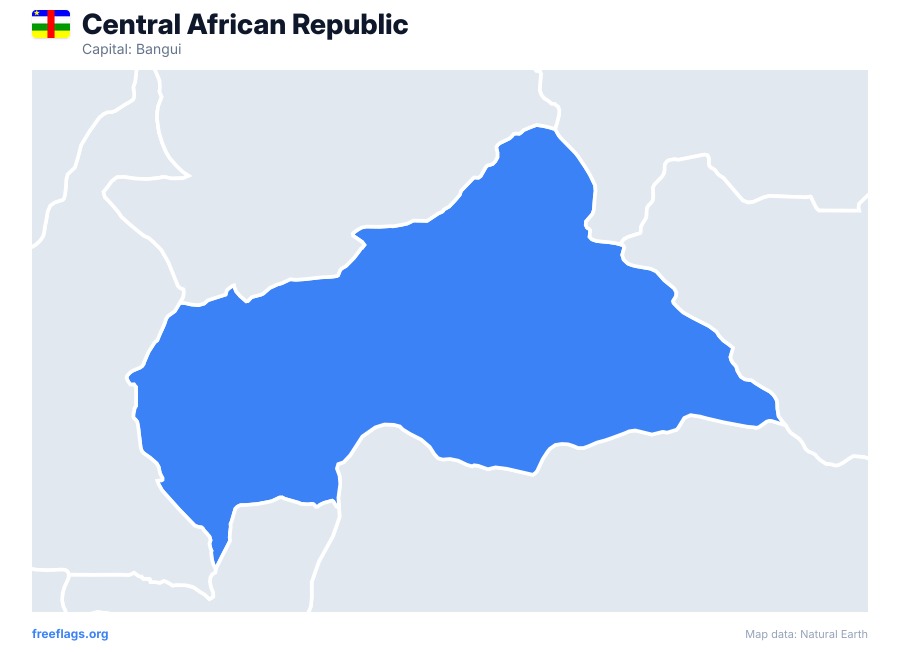 Central African Republic map poster