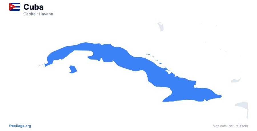 Cuba map poster