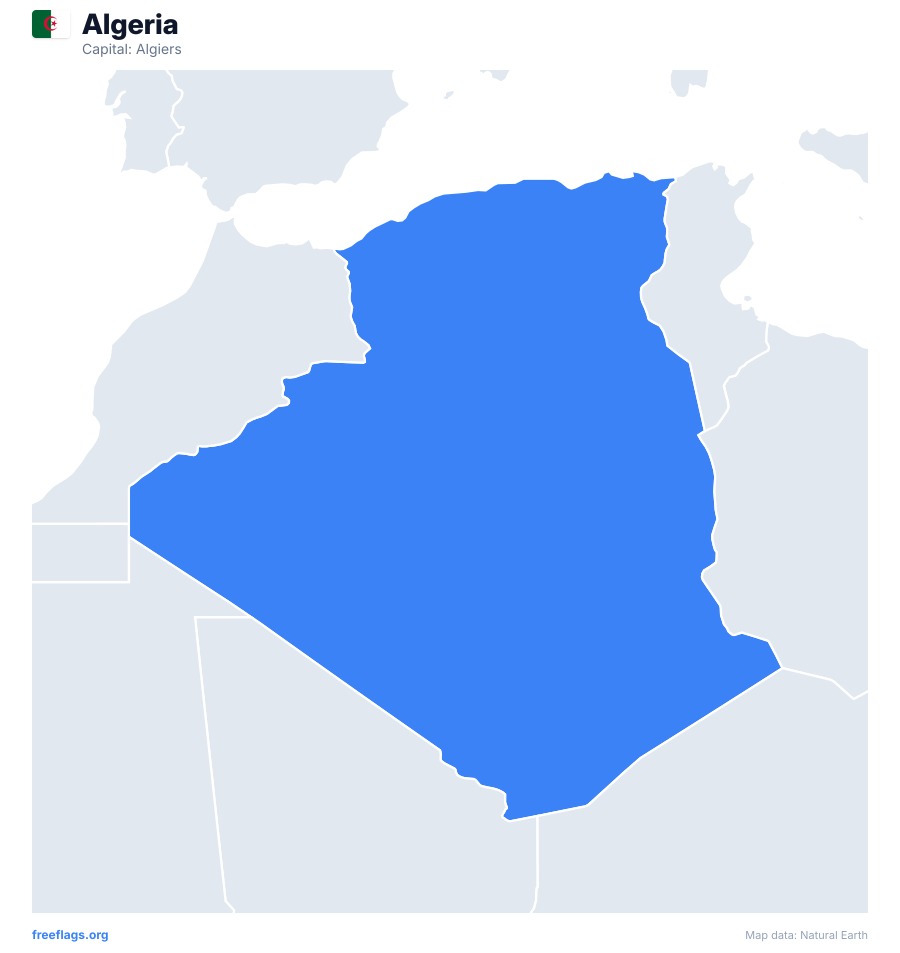 Algeria map poster
