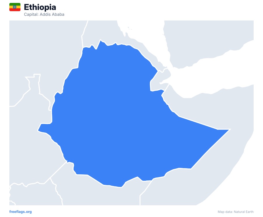 Ethiopia map poster