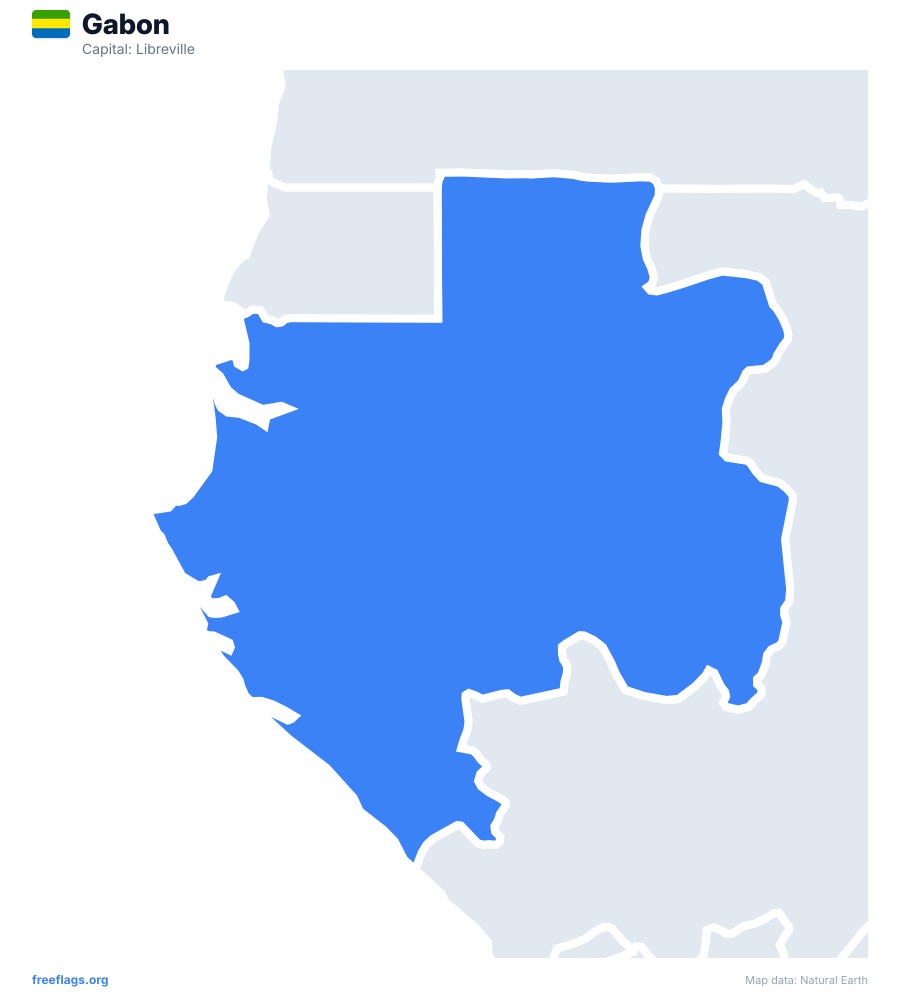 Gabon map poster