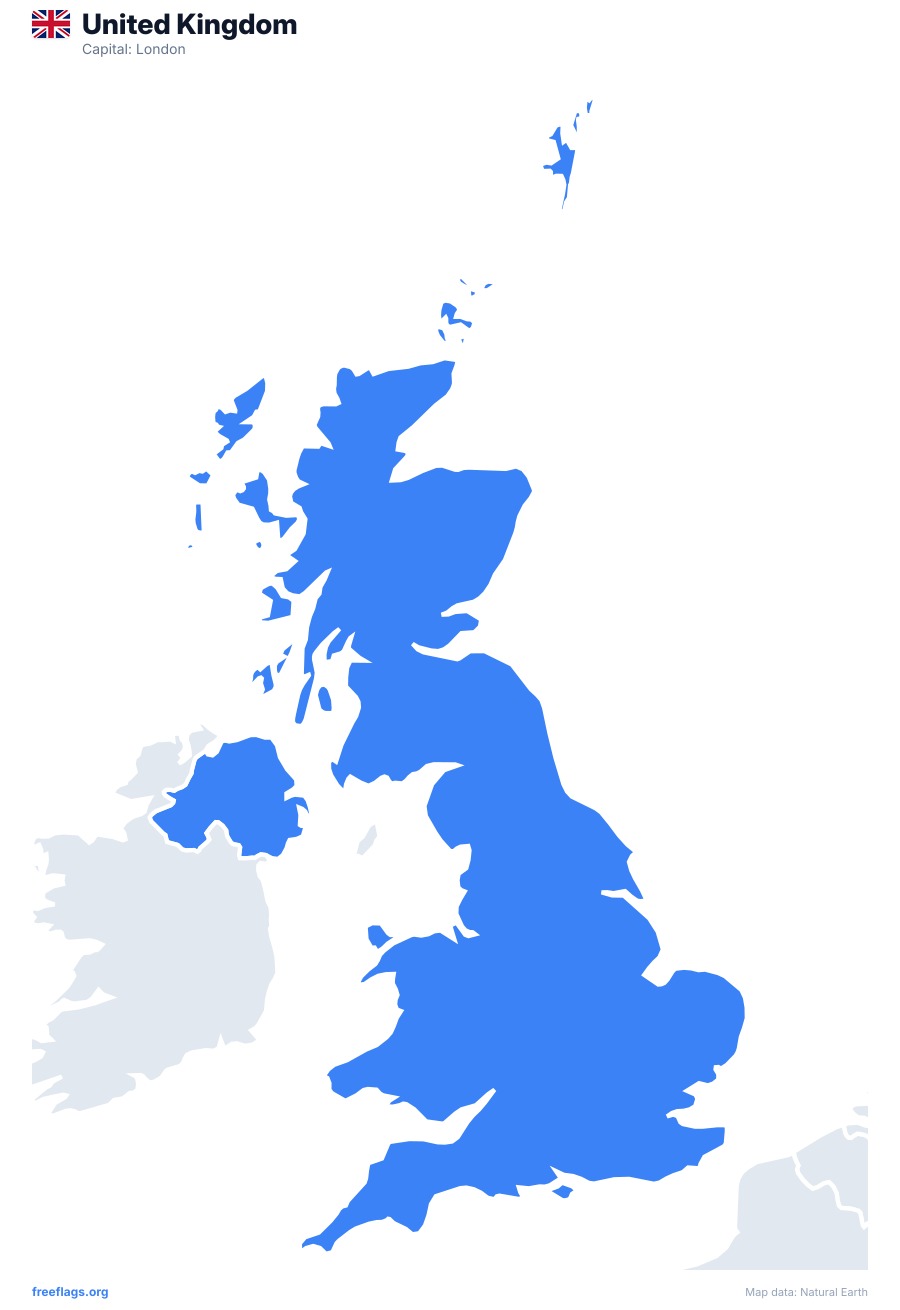 United Kingdom map poster