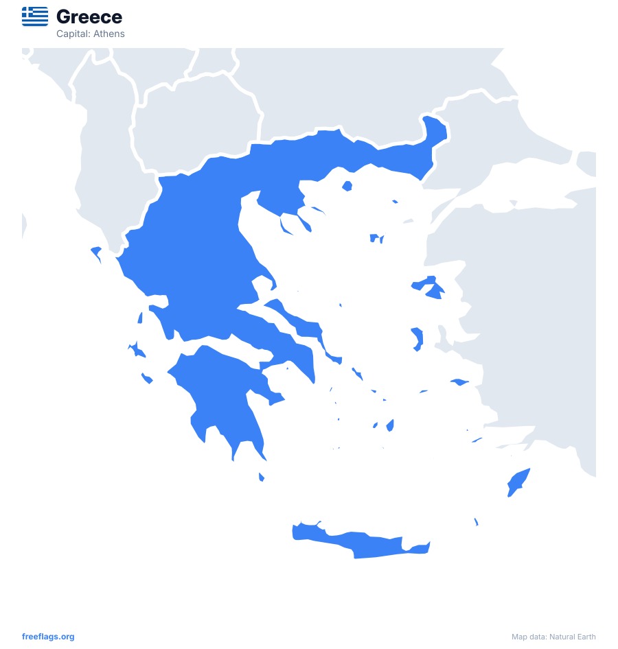 Greece map poster