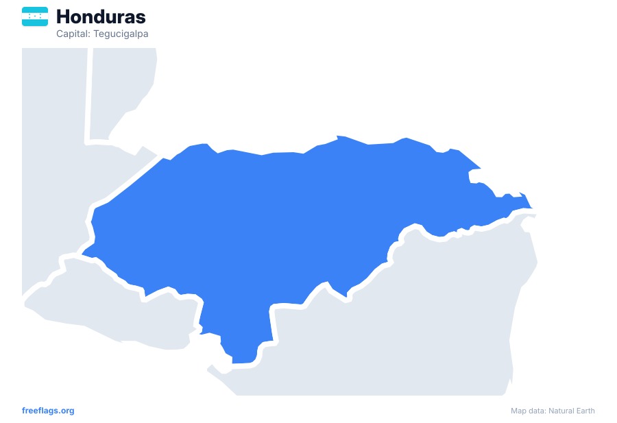 Honduras map poster