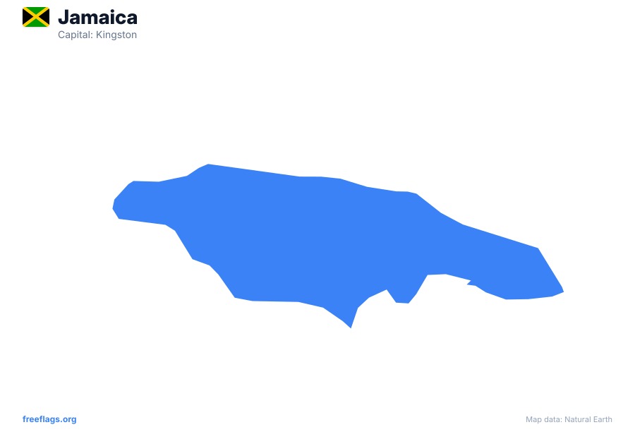 Jamaica map poster