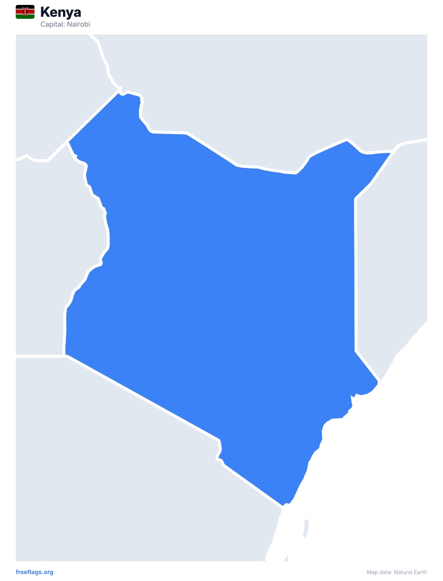Kenya map poster