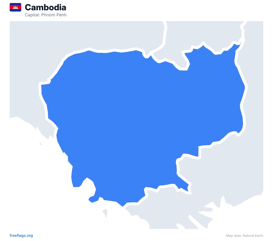 Cambodia map poster