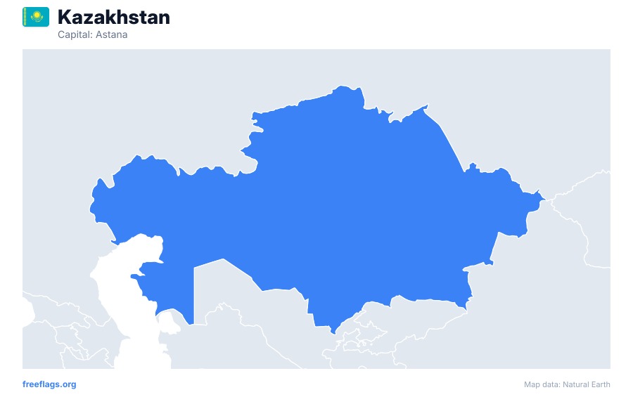Kazakhstan map poster
