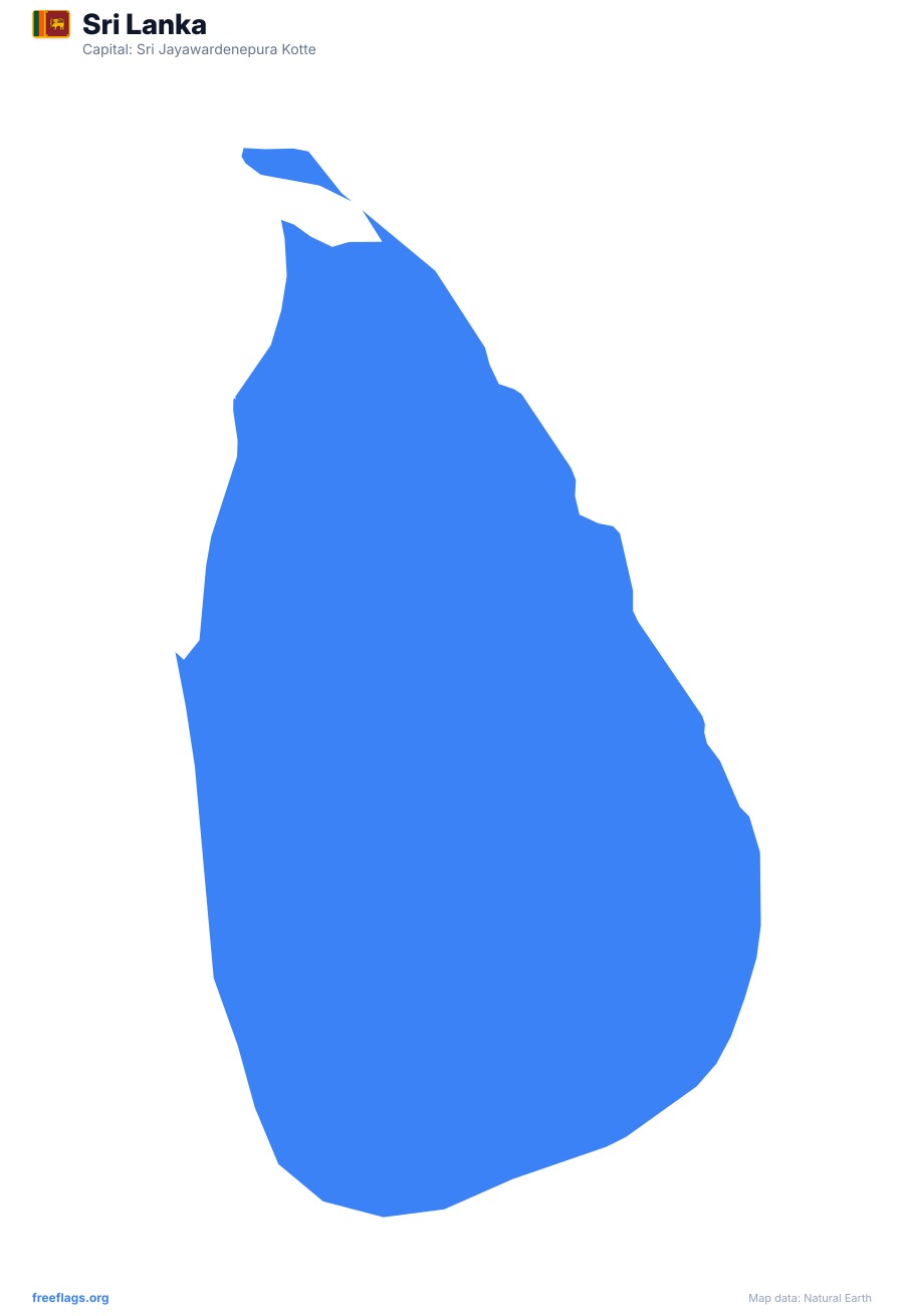 Sri Lanka map poster