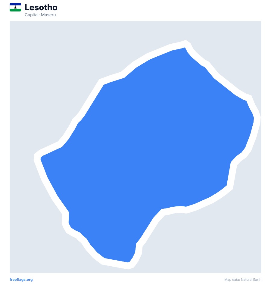 Lesotho map poster