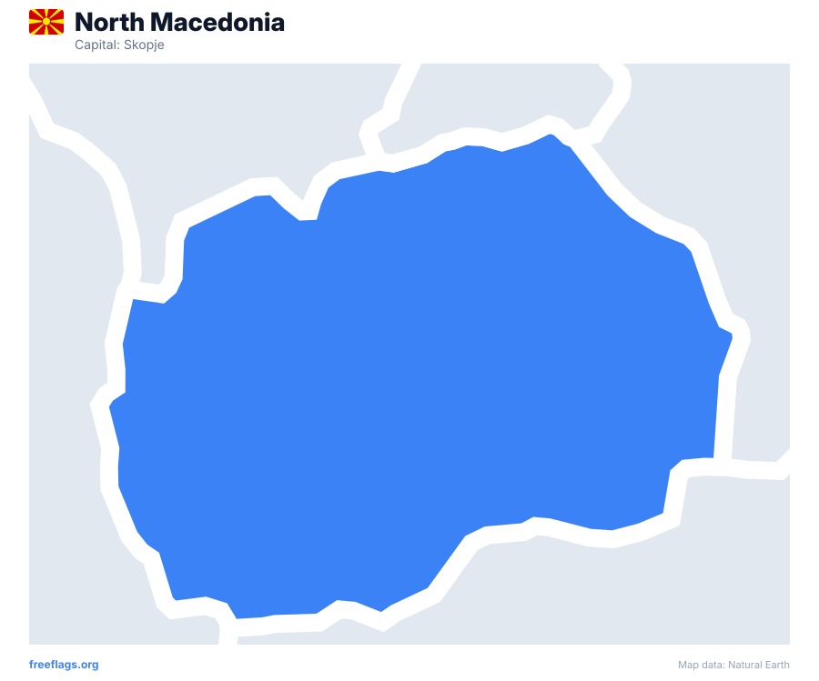 North Macedonia map poster