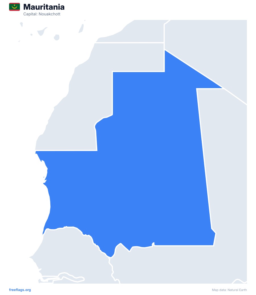 Mauritania map poster