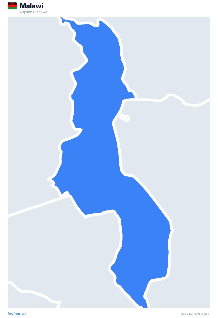 Malawi map poster