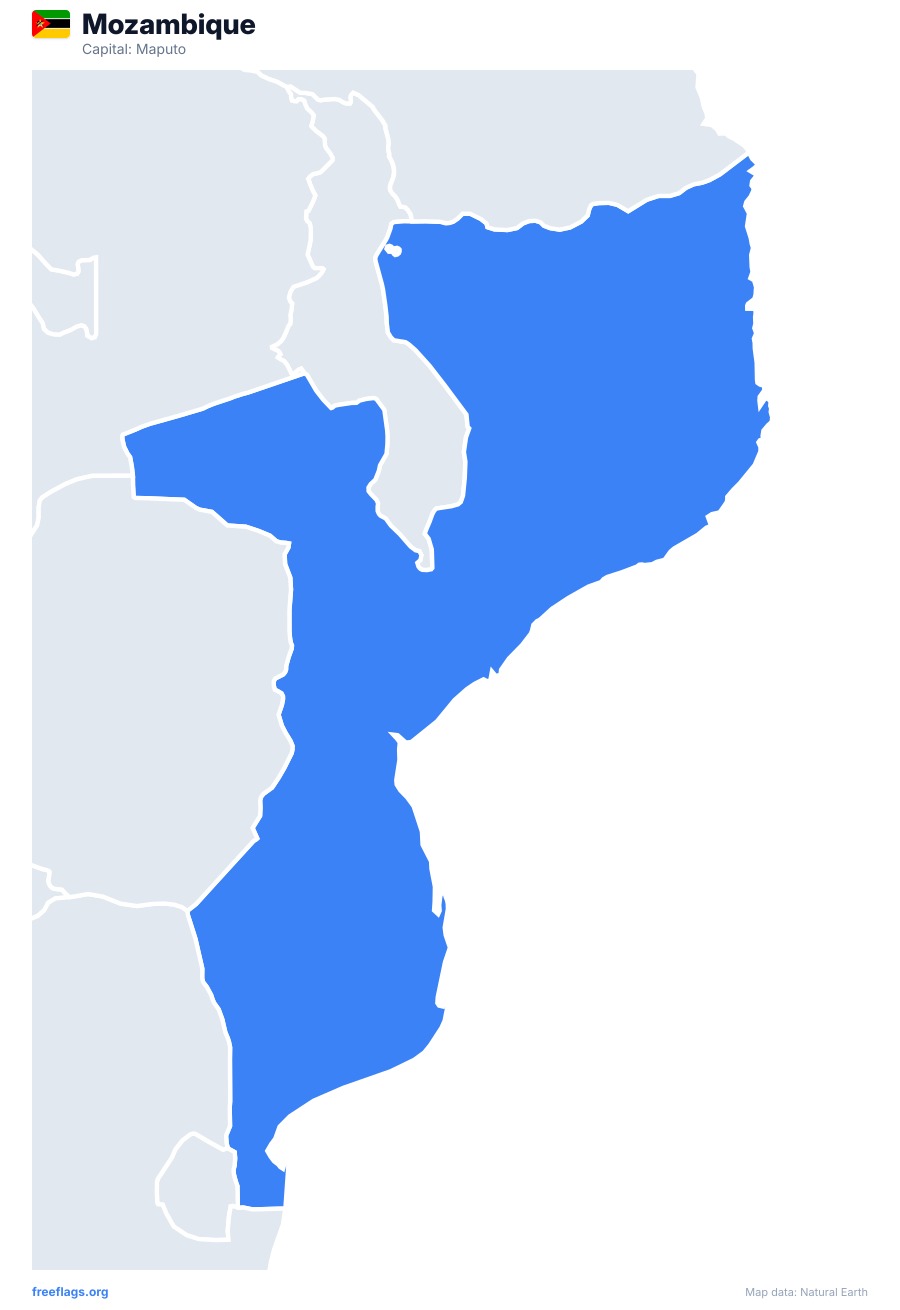 Mozambique map poster